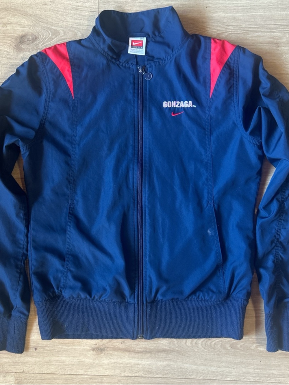 Nike Gonzaga Navy Jacket with Red Shoulder Accents